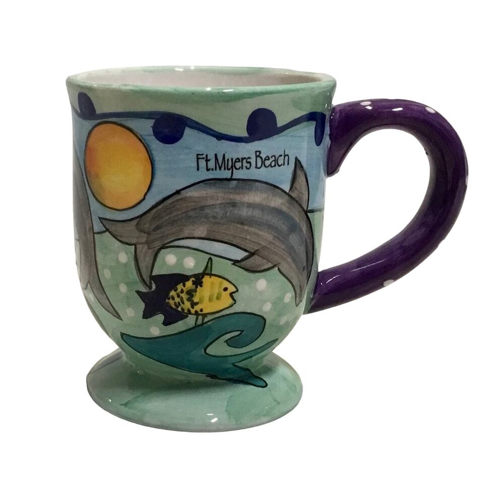 Ft. Myers Beach Souvenir Mug With Dolphins